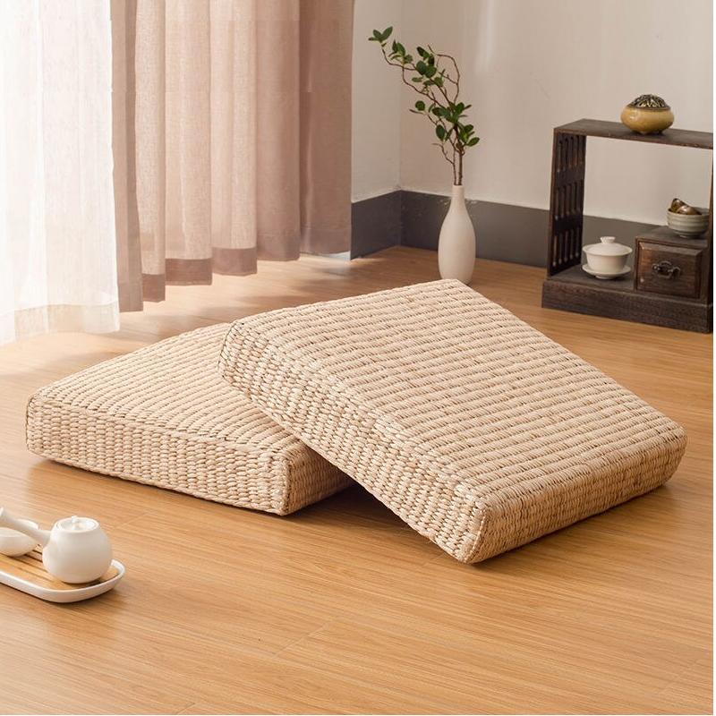 Pastoral wind straw Japanese meditation cushion tatami mat rattan futon sofa cushion home decoration cushion meditation yoga mat